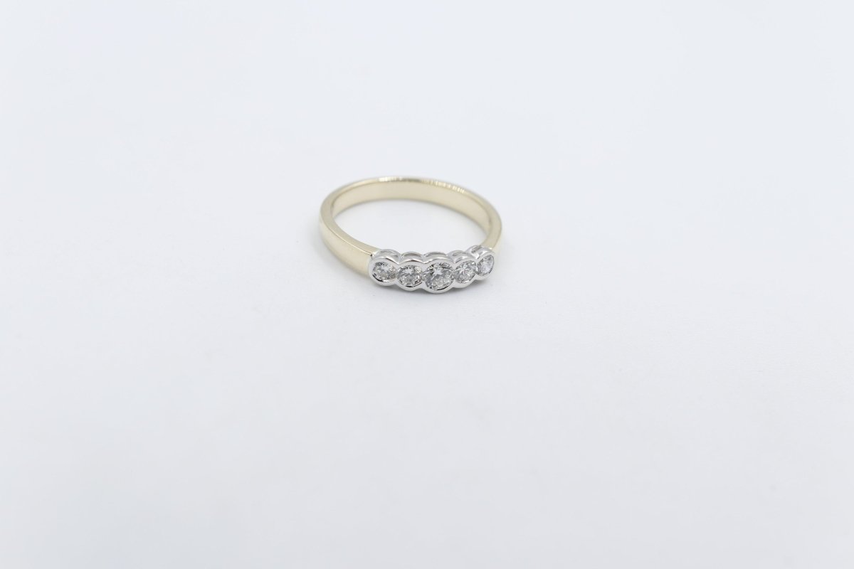 9ct Yellow Gold TDW 0.46ct Lab Grown 5 Stone Diamond Ring