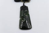 New Zealand Greenstone Toki with Double Koru