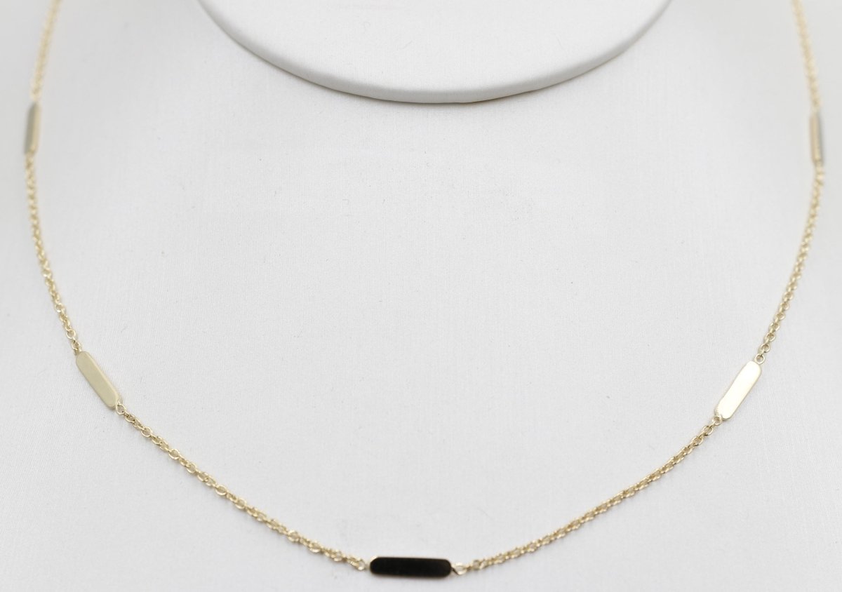 9ct Gold Trace Link Solid round edge Bars 45cm HHX902/4