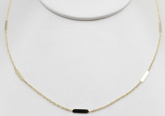 9ct Gold Trace Link Solid round edge Bars 45cm HHX902/4