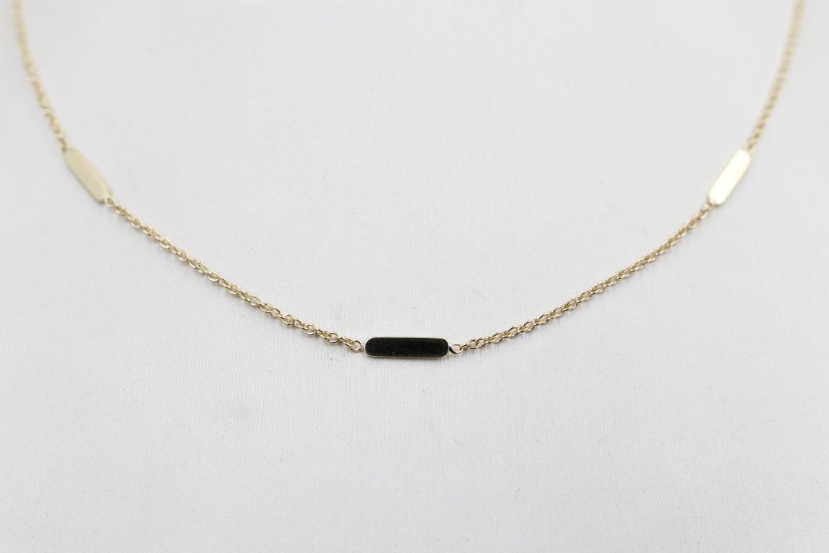 9ct Gold Trace Link Solid round edge Bars 45cm HHX902/4