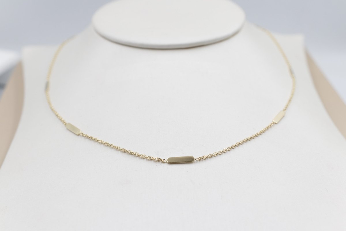 9ct Gold Trace Link Solid round edge Bars 45cm HHX902/4