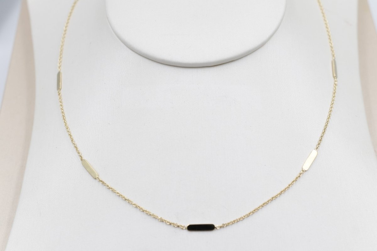 9ct Gold Trace Link Solid round edge Bars 45cm HHX902/4