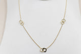 9ct Gold Trace Link with overlapping diamond shape Pendents links HHY153/4