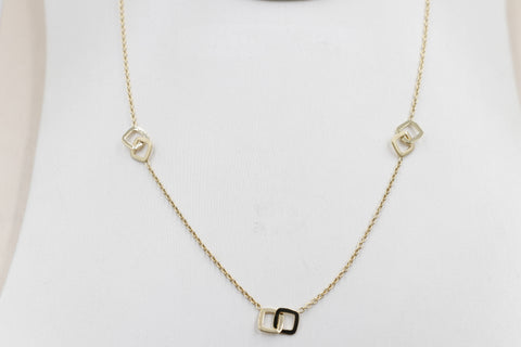 9ct Gold Trace Link with overlapping diamond shape Pendents links HHY153/4