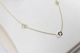9ct Gold Trace Link with overlapping diamond shape Pendents links HHY153/4