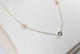 9ct Gold Trace Link with overlapping diamond shape Pendents links HHY153/4