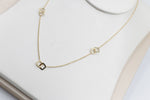 9ct Gold Trace Link with overlapping diamond shape Pendents links HHY153/4