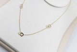 9ct Gold Trace Link with overlapping diamond shape Pendents links HHY153/4