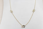 9ct Gold Trace Link with overlapping diamond shape Pendents links HHY153/4