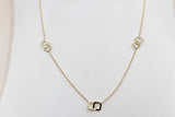 9ct Gold Trace Link with overlapping diamond shape Pendents links HHY153/4