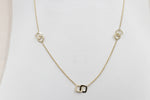 9ct Gold Trace Link with overlapping diamond shape Pendents links HHY153/4