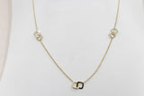 9ct Gold Trace Link with overlapping diamond shape Pendents links HHY153/4