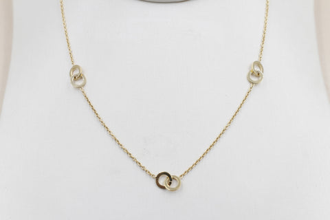 9ct Gold Trace Link with overlapping round shape Pendents HHY153/4