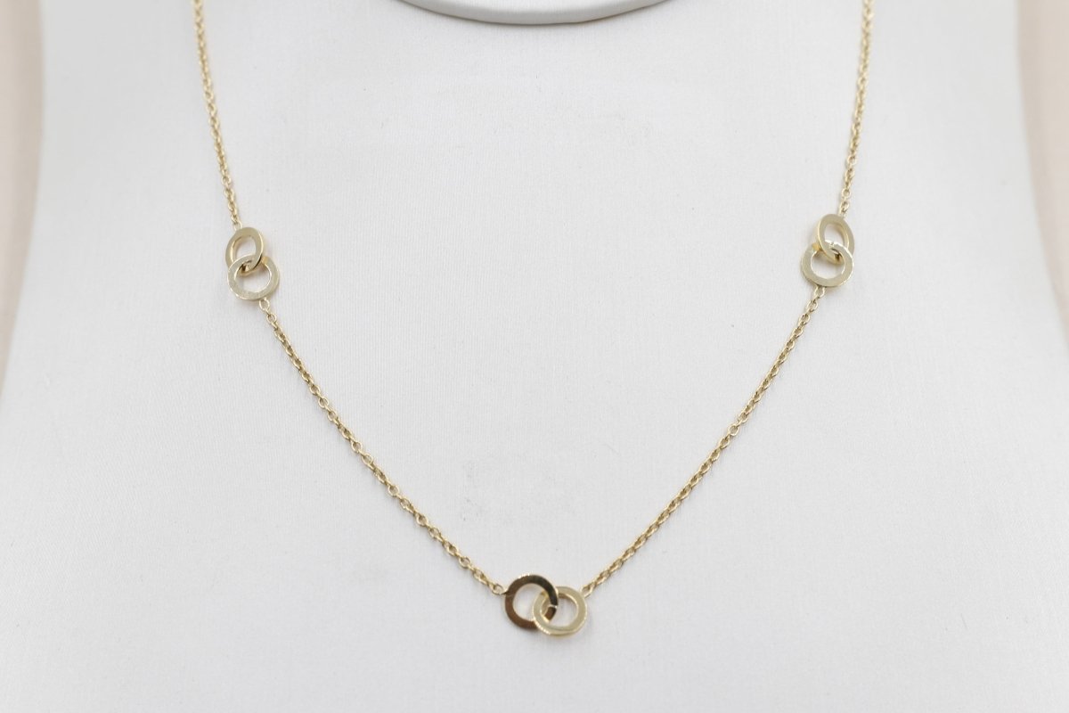 9ct Gold Trace Link with overlapping round shape Pendents HHY153/4