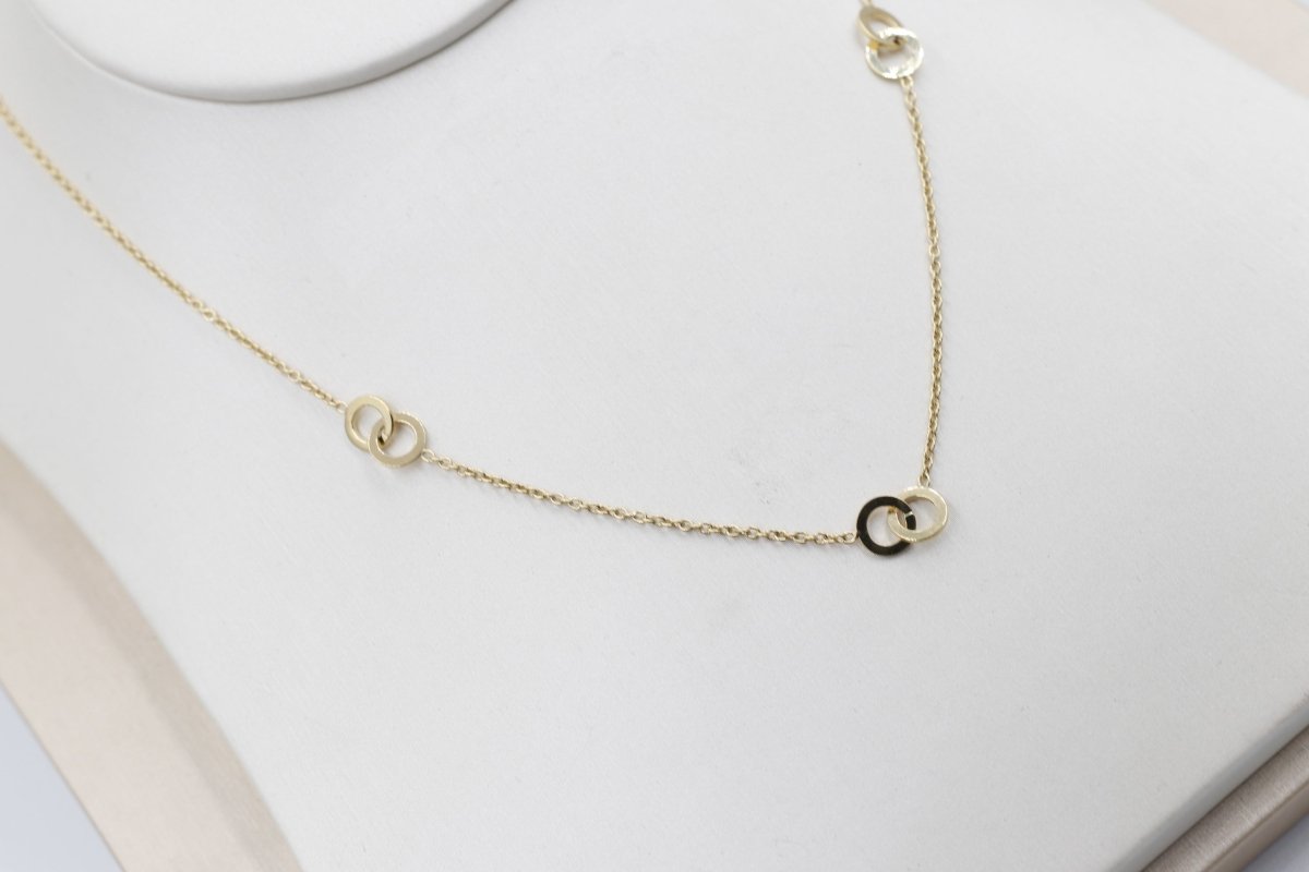 9ct Gold Trace Link with overlapping round shape Pendents HHY153/4