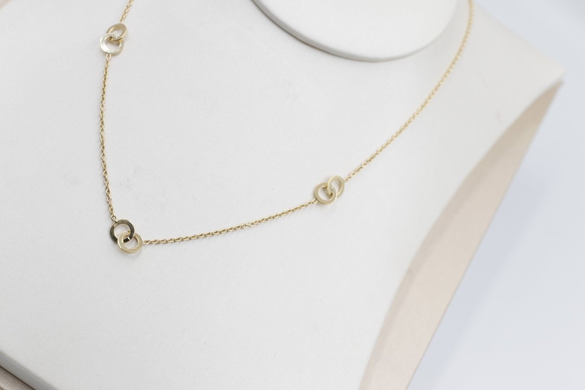 9ct Gold Trace Link with overlapping round shape Pendents HHY153/4