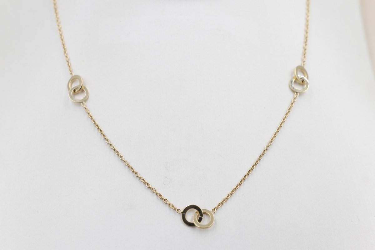 9ct Gold Trace Link with overlapping round shape Pendents HHY153/4