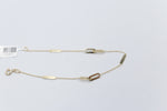 9ct Gold Trace link with paper clip pendents bracelet HHY332/11