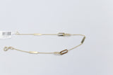 9ct Gold Trace link with paper clip pendents bracelet HHY332/11
