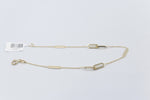 9ct Gold Trace link with paper clip pendents bracelet HHY332/11