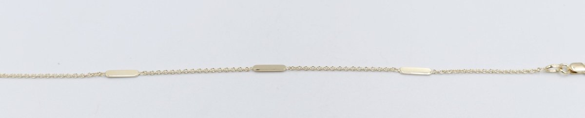 9ct Gold Fine curb Link with solid elongated Bars Bracelet HHY315/41