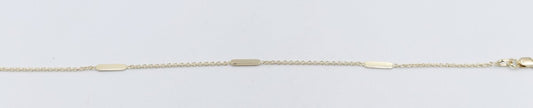 9ct Gold Fine curb Link with solid elongated Bars Bracelet HHY315/41