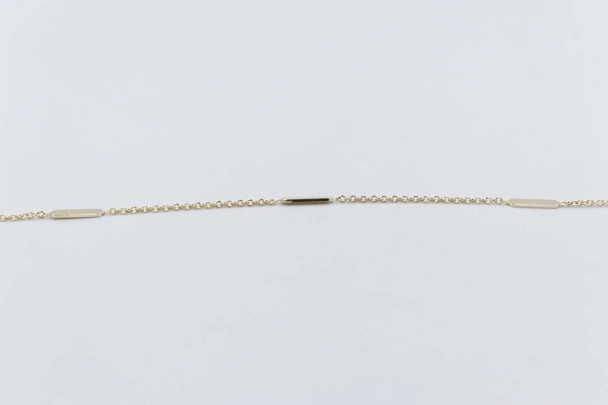 9ct Gold Fine curb Link with solid elongated Bars Bracelet HHY315/41