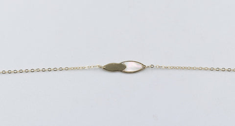 9ct Gold Trace link with bars bracelet HHX023/11
