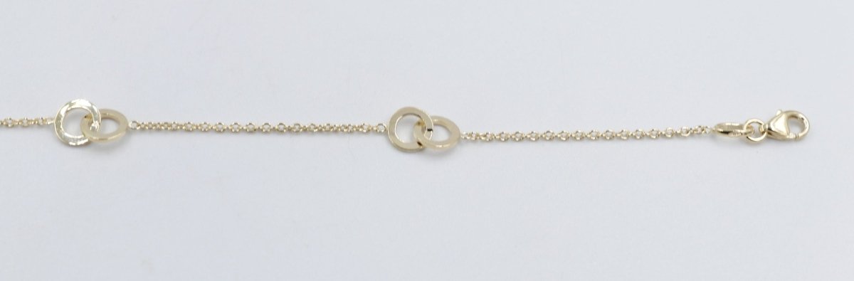 9ct Gold Trace link with round shape pendents  bracelet HHY155/41