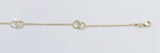9ct Gold Trace link with round shape pendents  bracelet HHY155/41