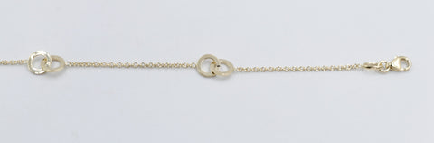 9ct Gold Trace link with round shape pendents  bracelet HHY155/41