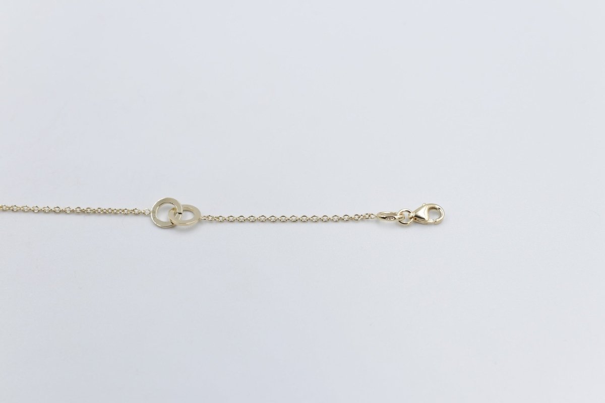 9ct Gold Trace link with round shape pendents  bracelet HHY155/41