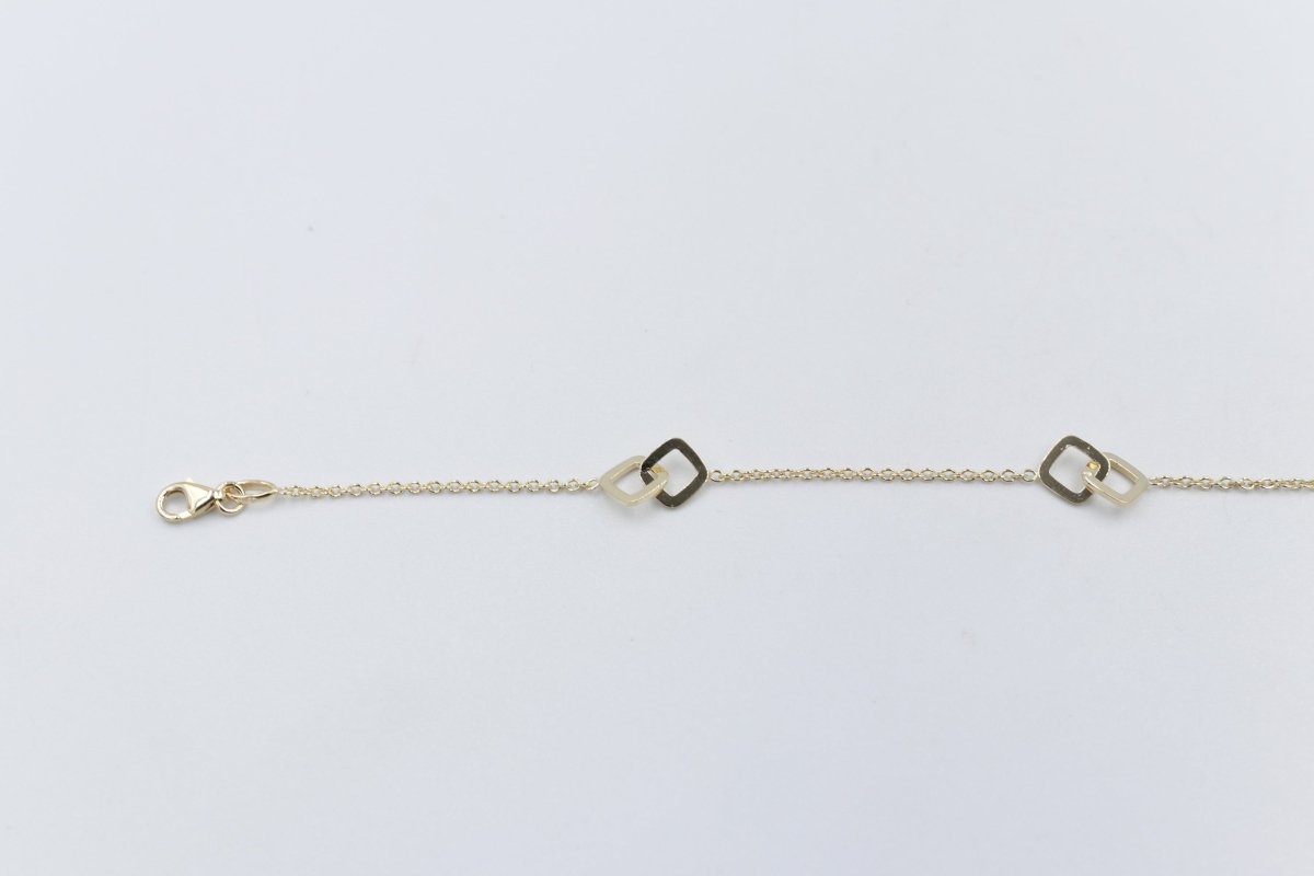 9ct Gold Trace link with sqaures  bracelet HHY153/41