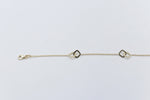 9ct Gold Trace link with sqaures  bracelet HHY153/41