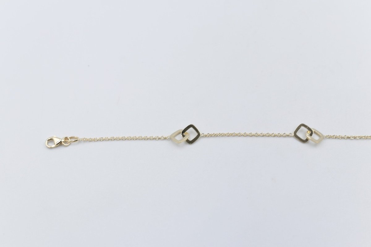 9ct Gold Trace link with sqaures  bracelet HHY153/41