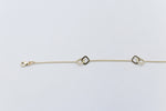 9ct Gold Trace link with sqaures  bracelet HHY153/41