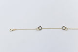 9ct Gold Trace link with sqaures  bracelet HHY153/41