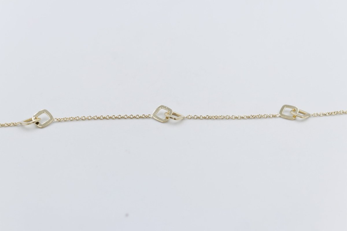 9ct Gold Trace link with sqaures  bracelet HHY153/41