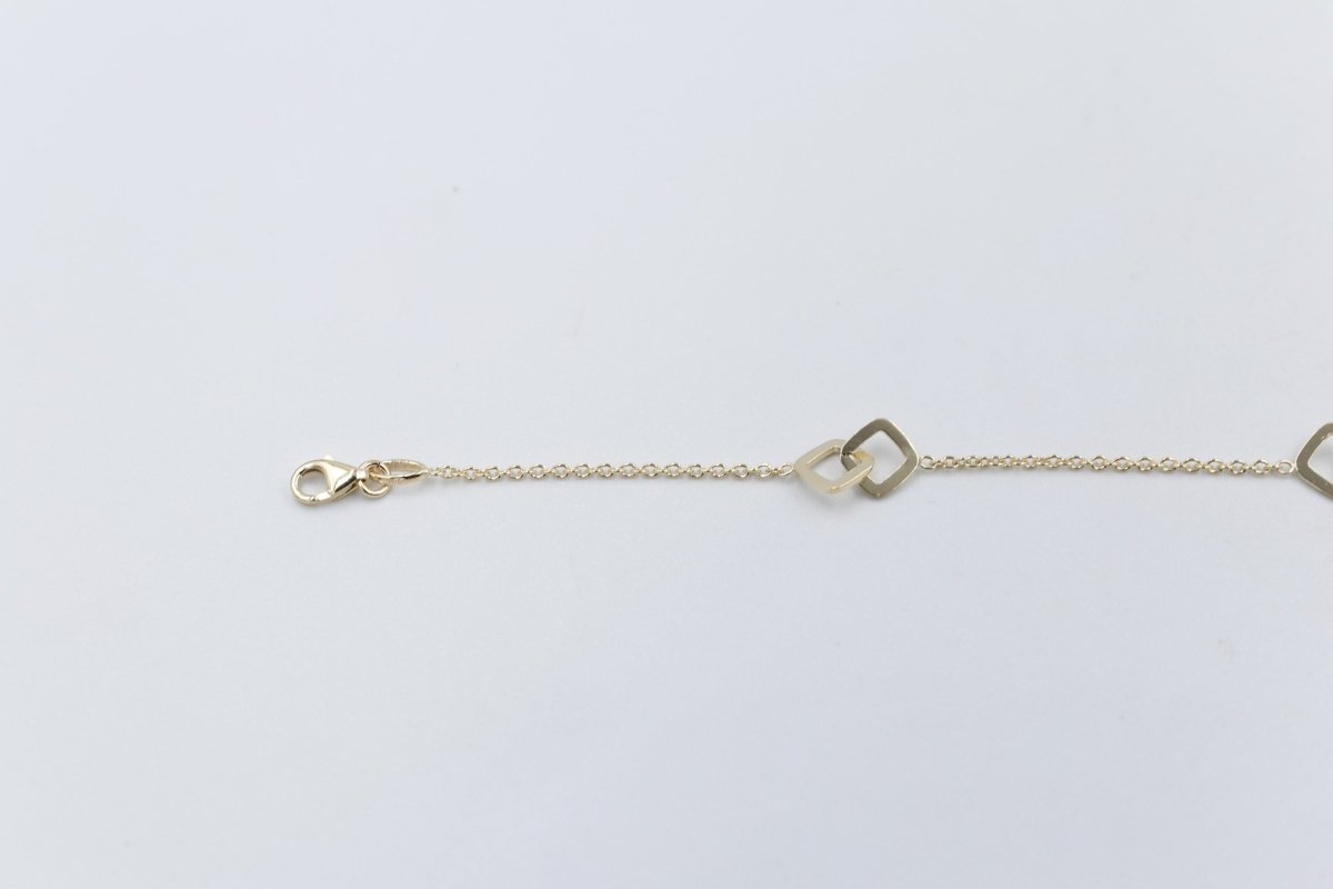 9ct Gold Trace link with sqaures  bracelet HHY153/41