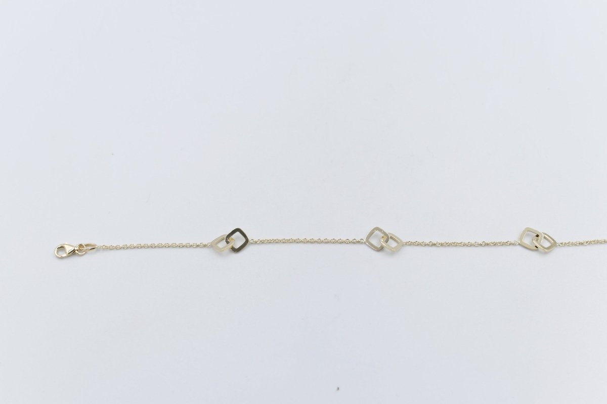 9ct Gold Trace link with sqaures  bracelet HHY153/41