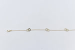 9ct Gold Trace link with sqaures  bracelet HHY153/41