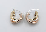 9ct Gold 3 tone crossover Earrings 10OBC698/9900