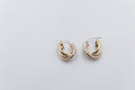 9ct Gold 3 tone crossover Earrings 10OBC698/9900