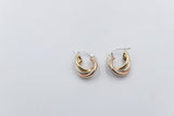 9ct Gold 3 tone crossover Earrings 10OBC698/9900