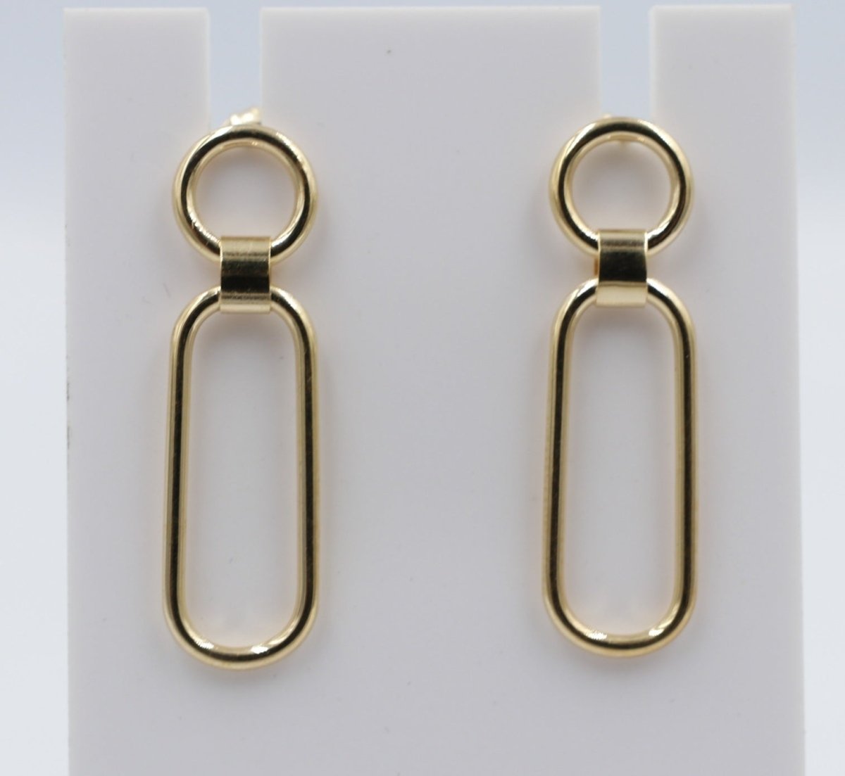 9ct Gold Paper clip design Drop Earrings 60HP888/8