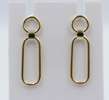 9ct Gold Paper clip design Drop Earrings 60HP888/8