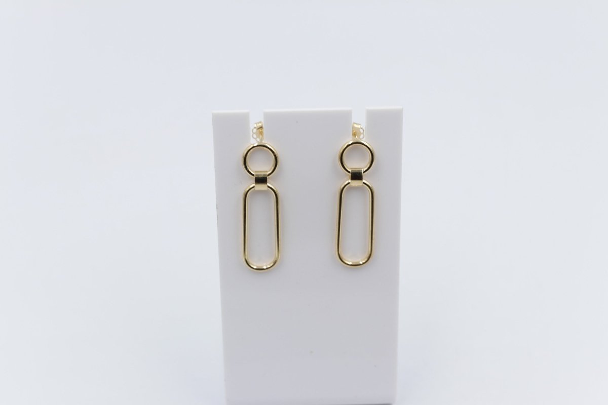 9ct Gold Paper clip design Drop Earrings 60HP888/8
