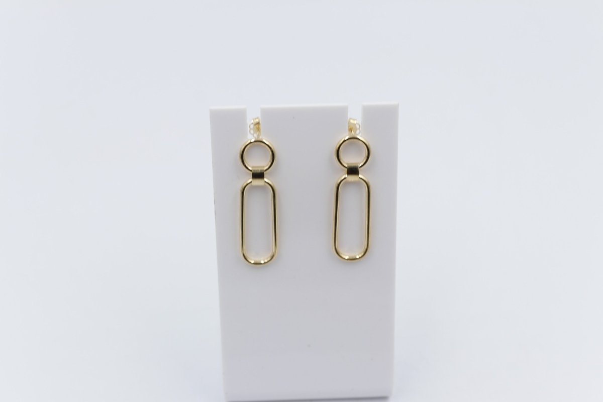 9ct Gold Paper clip design Drop Earrings 60HP888/8