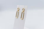 9ct Gold Paper clip design Drop Earrings 60HP888/8